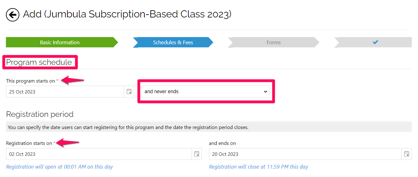 Subscription Program For Classes With A Subscription-Based Model